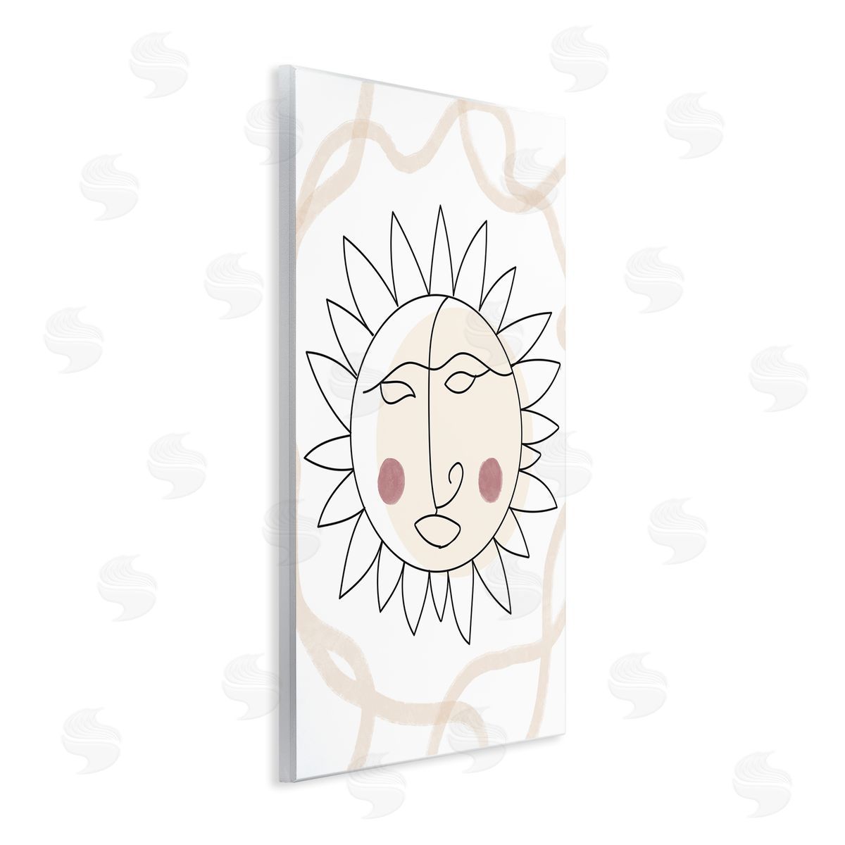 Stupell Studio Boho Sun Line Drawing Solar Rays Squiggle  Wall Plaque Art Print