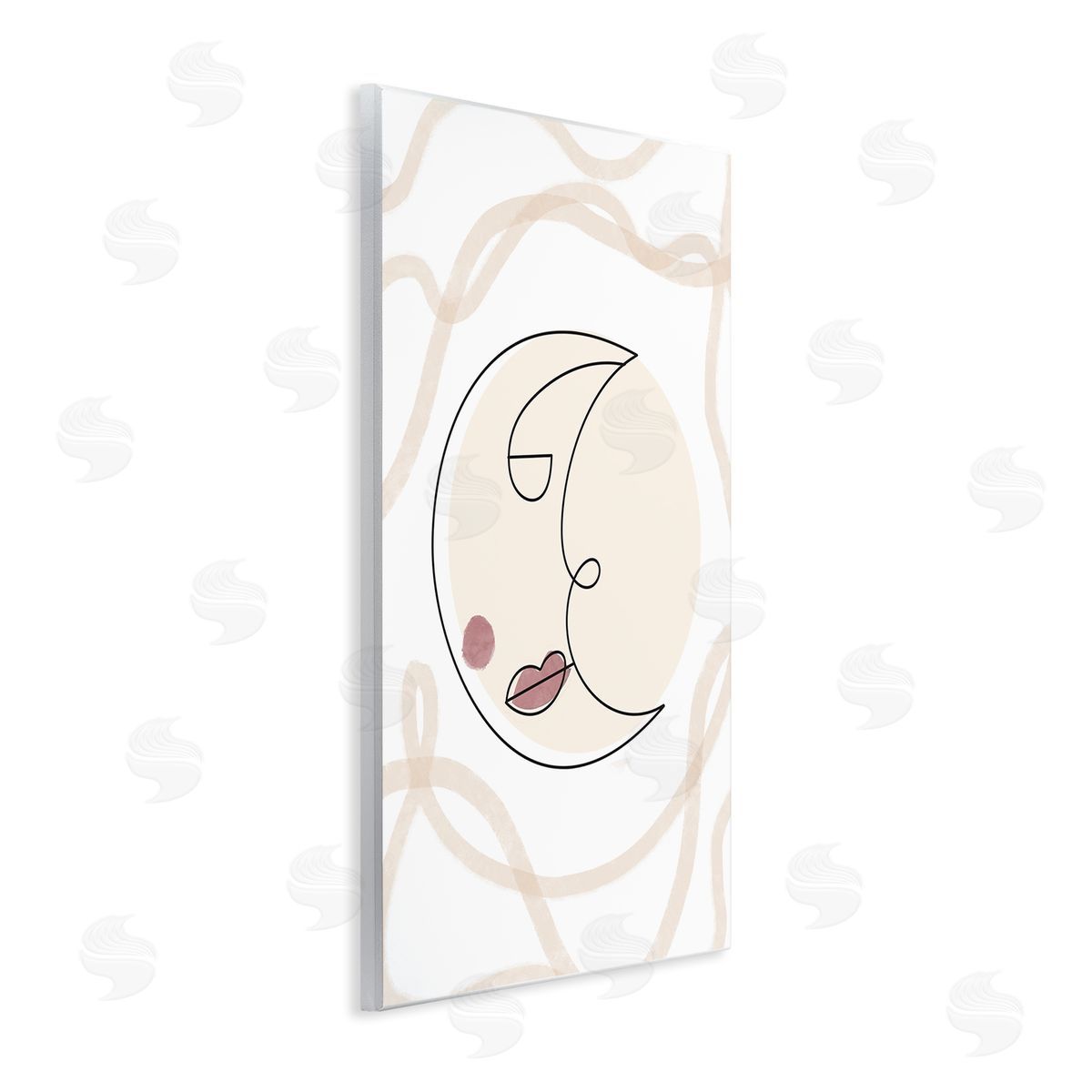 Stupell Studio Boho Moon Face Casual Lunar Squiggle Wall Plaque Art Print