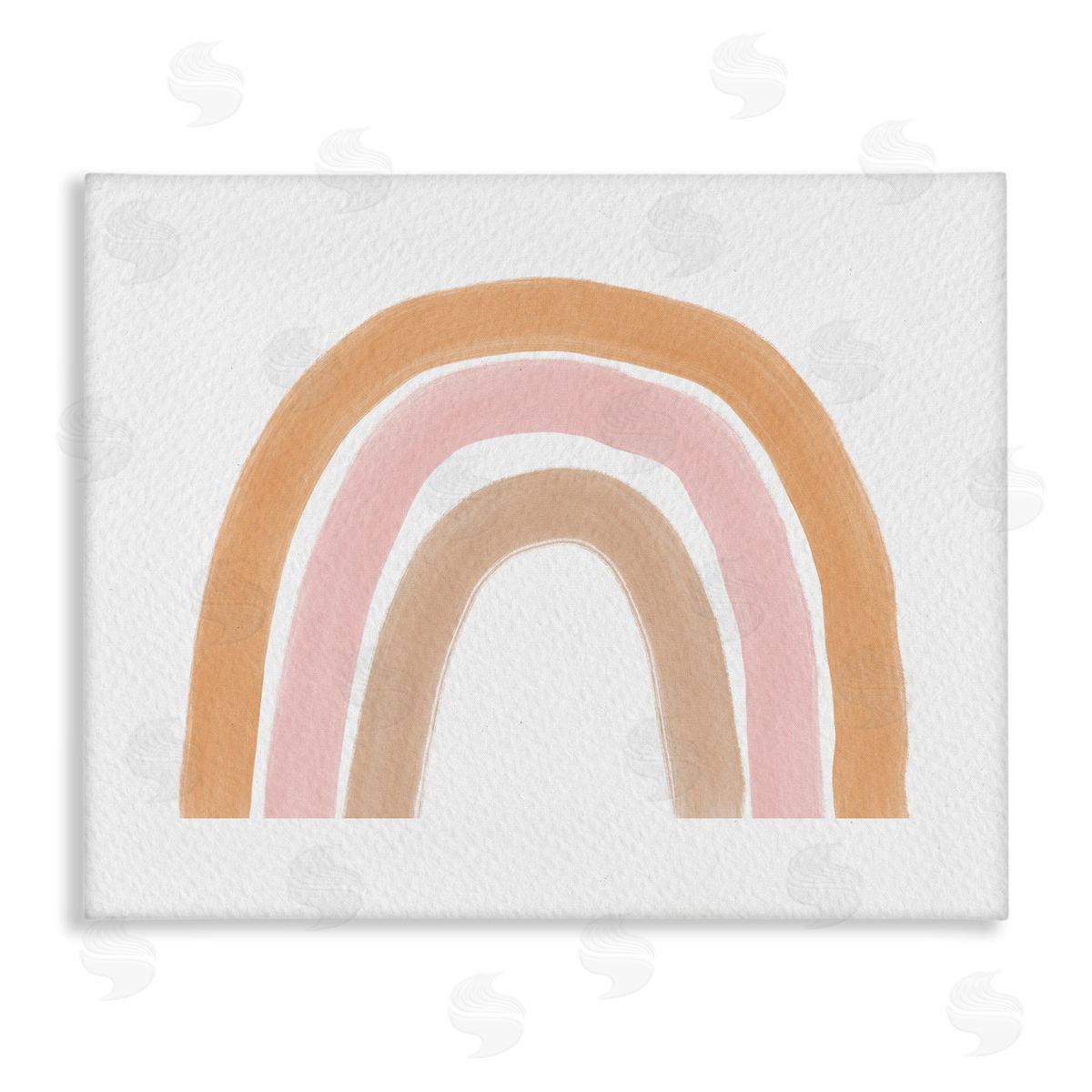 Amy Brinkman Neutral Pinks Rainbow Symbol Casual Stripes Stretched Canvas Wall Art Print