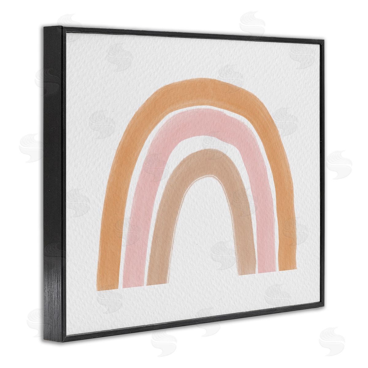 Amy Brinkman Neutral Pinks Rainbow Symbol Casual Stripes Black Framed Giclee Wall Art Print