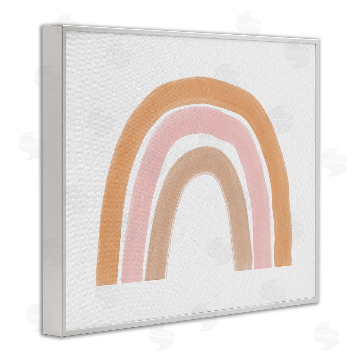 Amy Brinkman Neutral Pinks Rainbow Symbol Casual Stripes White Framed Giclee Wall Art Print