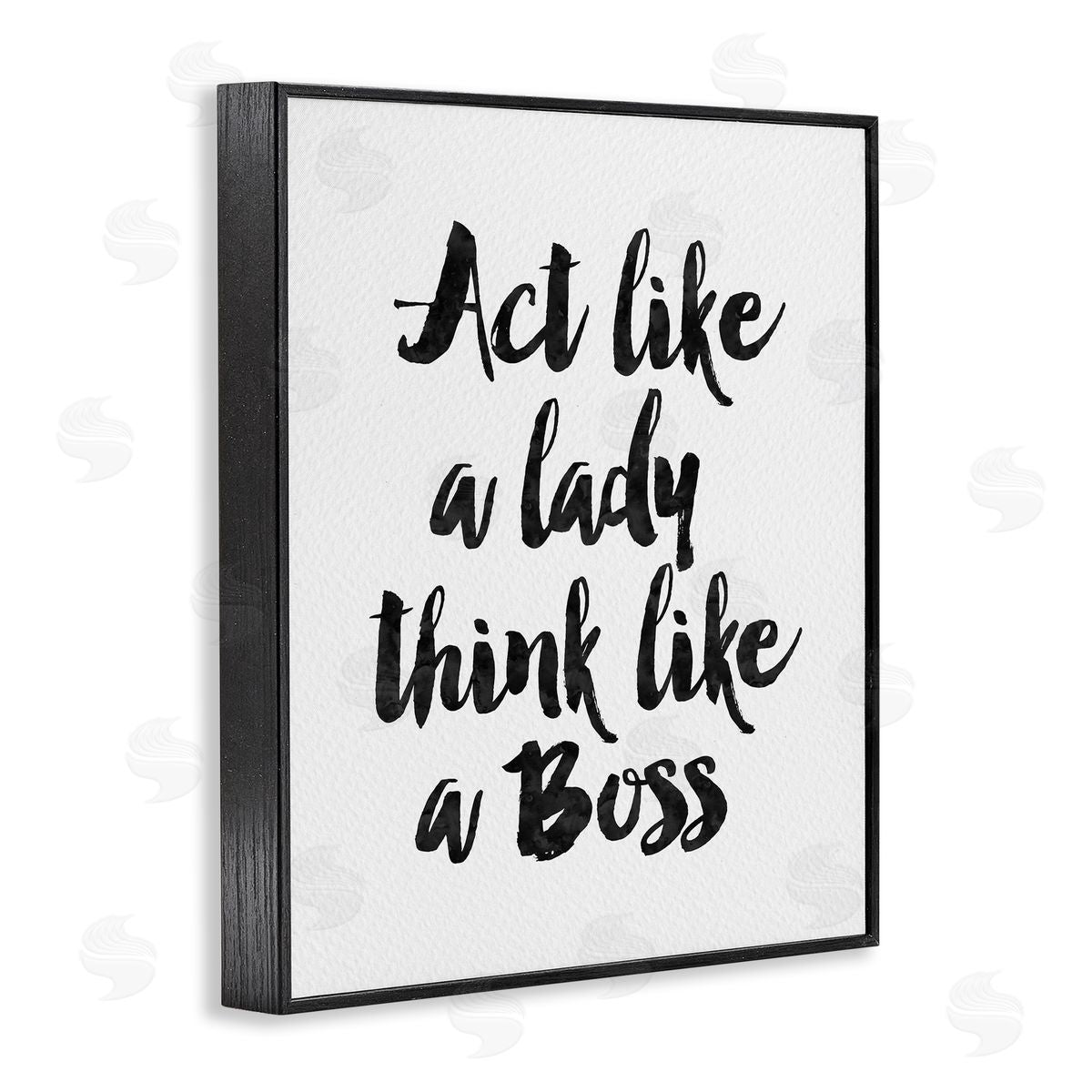Amy Brinkman Lady Boss Calligraphy Sign Girl Power Black Framed Giclee Wall Art Print