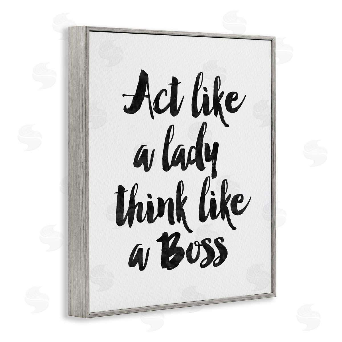 Amy Brinkman Lady Boss Calligraphy Sign Girl Power Gray Framed Giclee Wall Art Print
