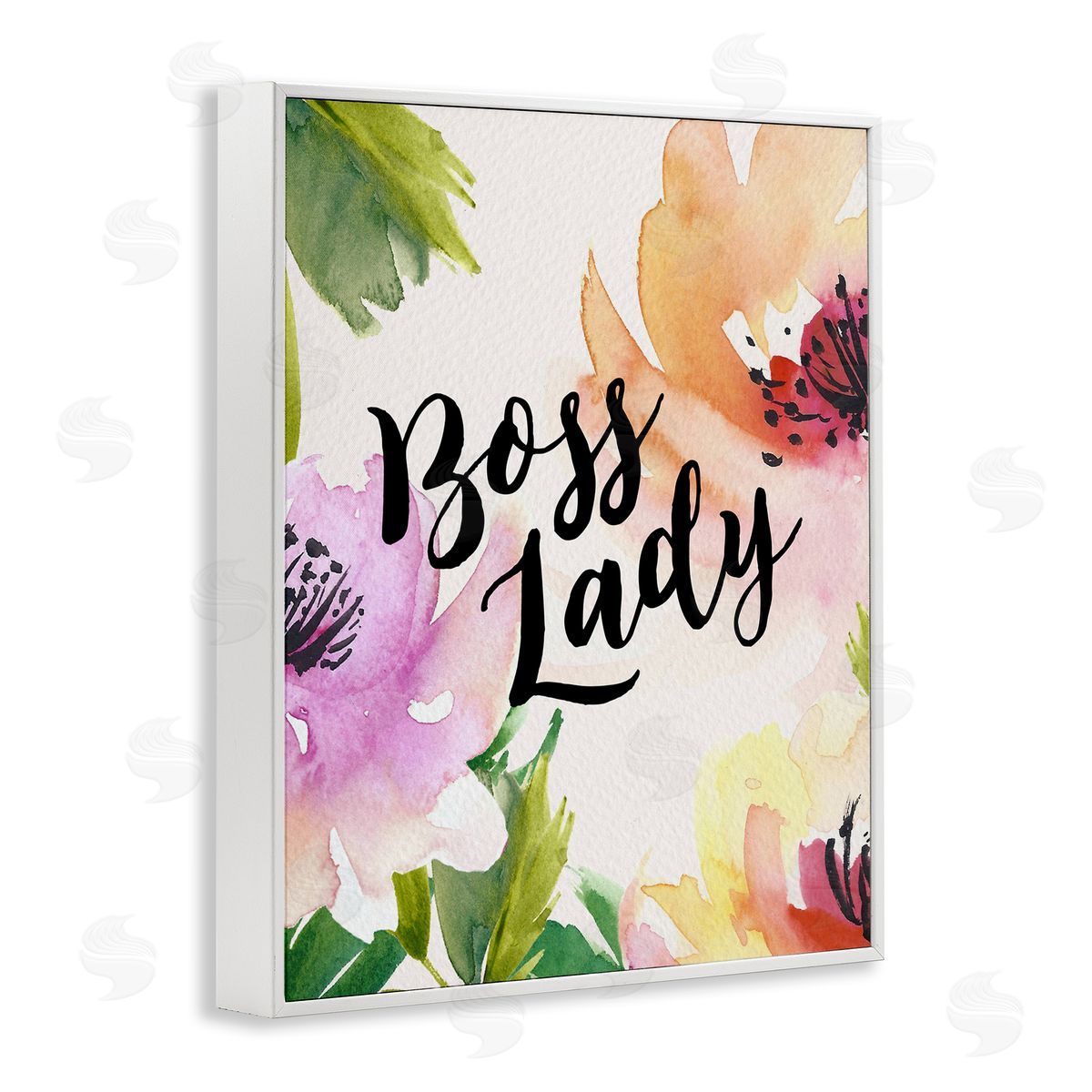 Amy Brinkman Boss Lady Girl Power Calligraphy Flower Blossom   White Framed Giclee Wall Art Print