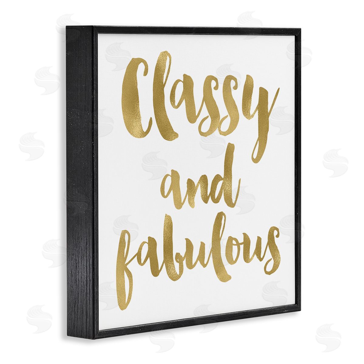 Amy Brinkman Classy and Fabulous Glam Detail Calligraphy Phrase  Black Framed Glicee Wall Art Print