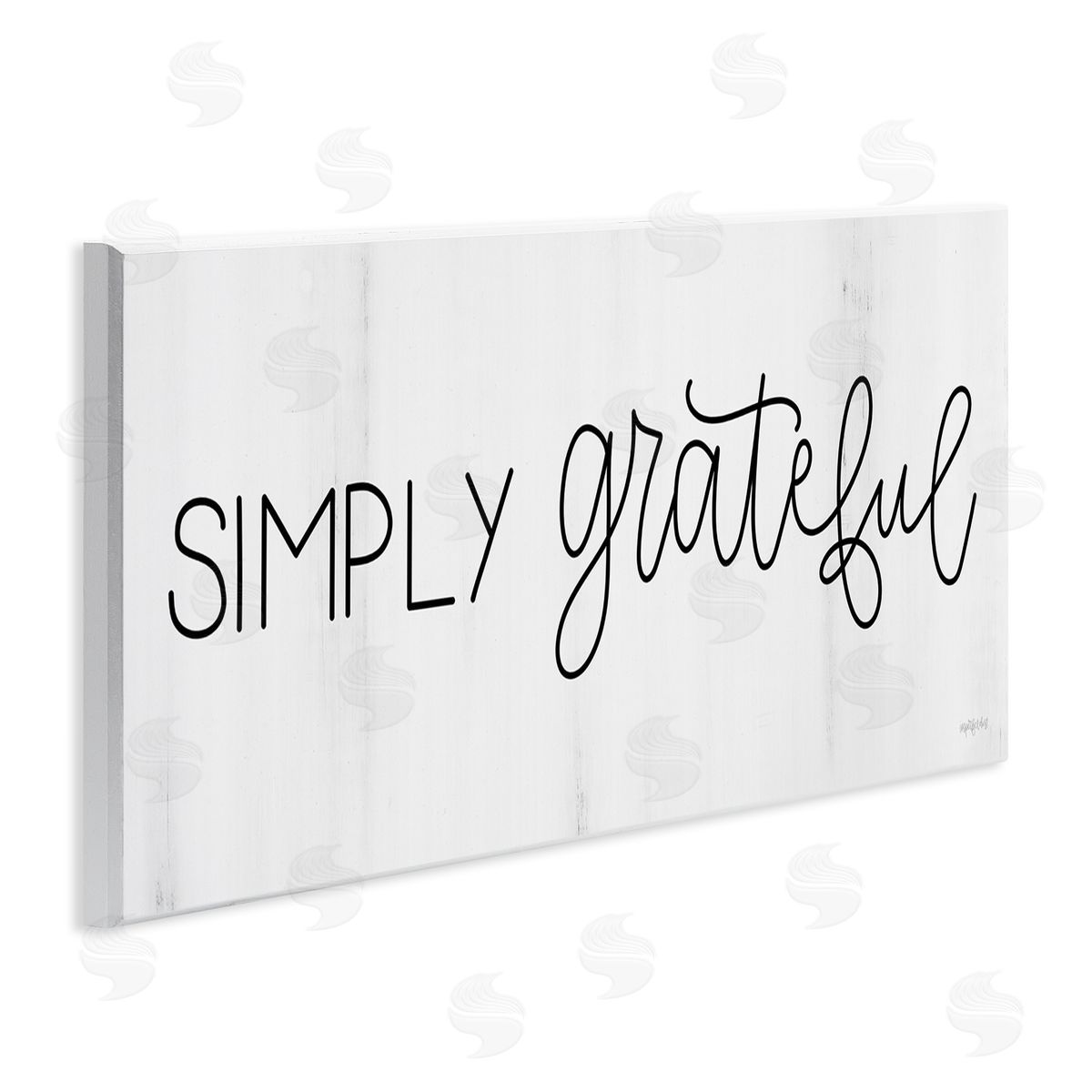 Imperfect Dust Simply Grateful Motivational Cursive Typography Phrase 