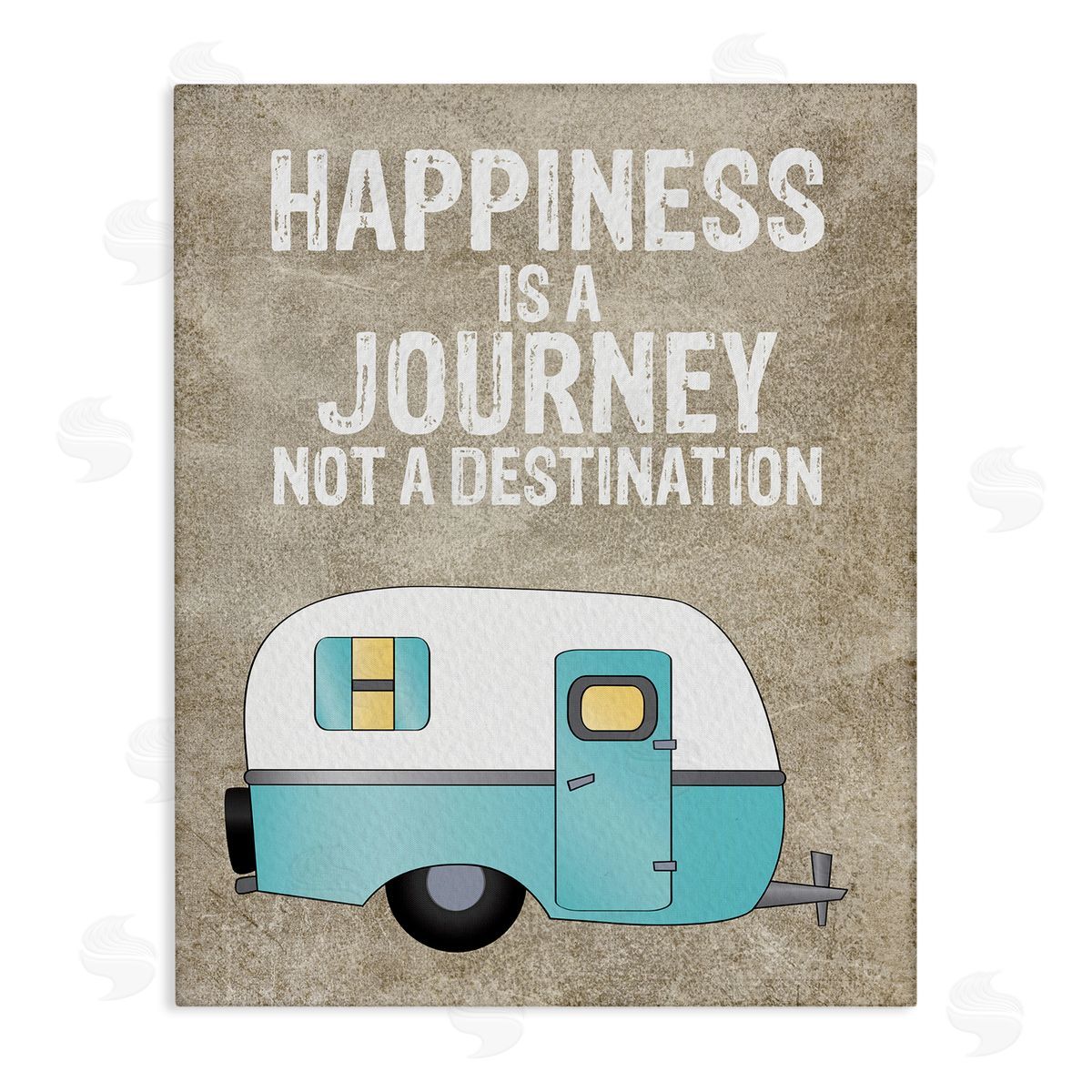Amy Brinkman Happiness is a Journey Inspirational Adventure Quote  Stretched Canvas Wall Art Print