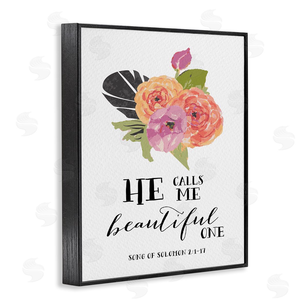 Amy Brinkman He Calls Me Beautiful One Spiritual Quote Typography  Black Framed Giclee Wall Art Print