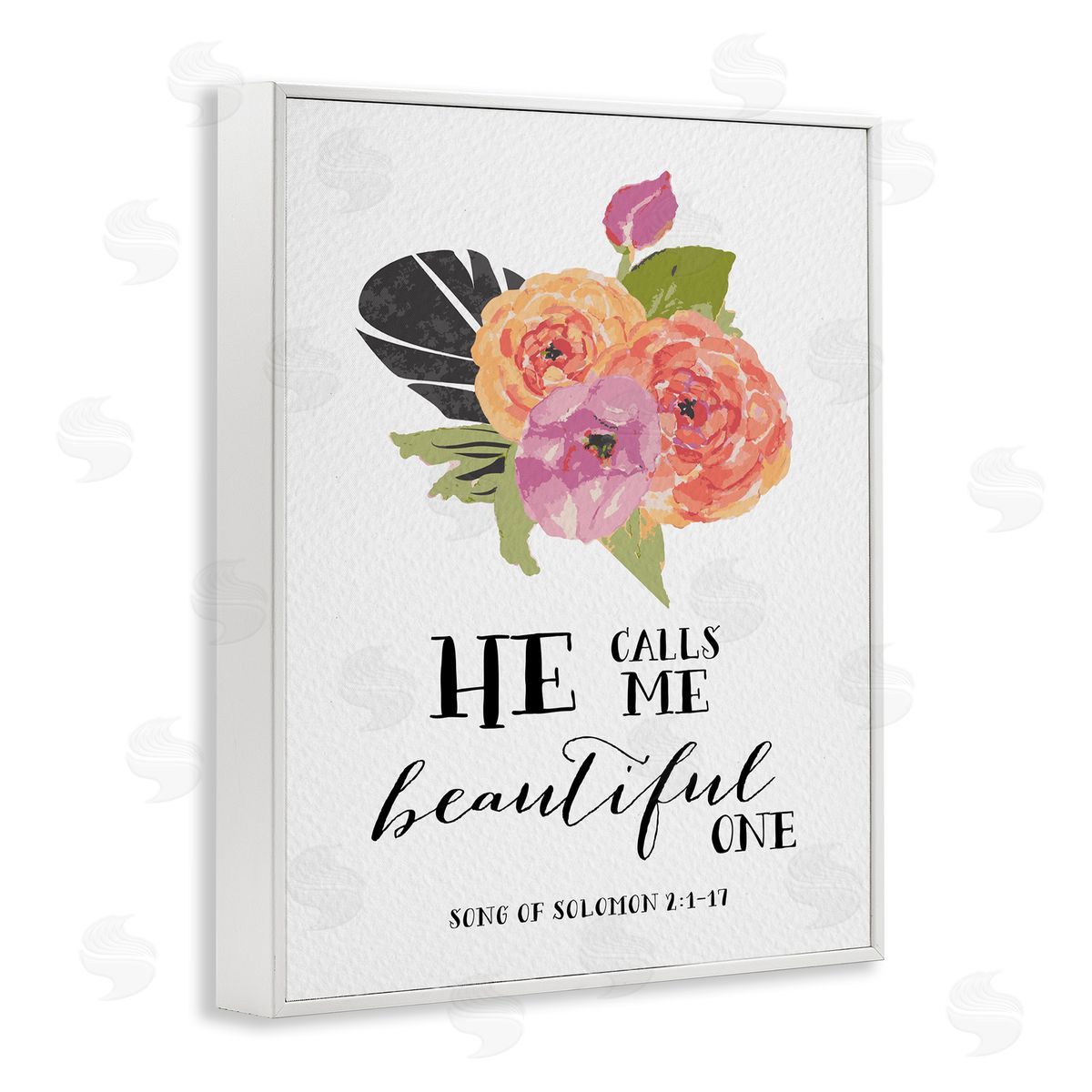 Amy Brinkman He Calls Me Beautiful One Spiritual Quote Typography  White Framed Giclee Wall Art Print