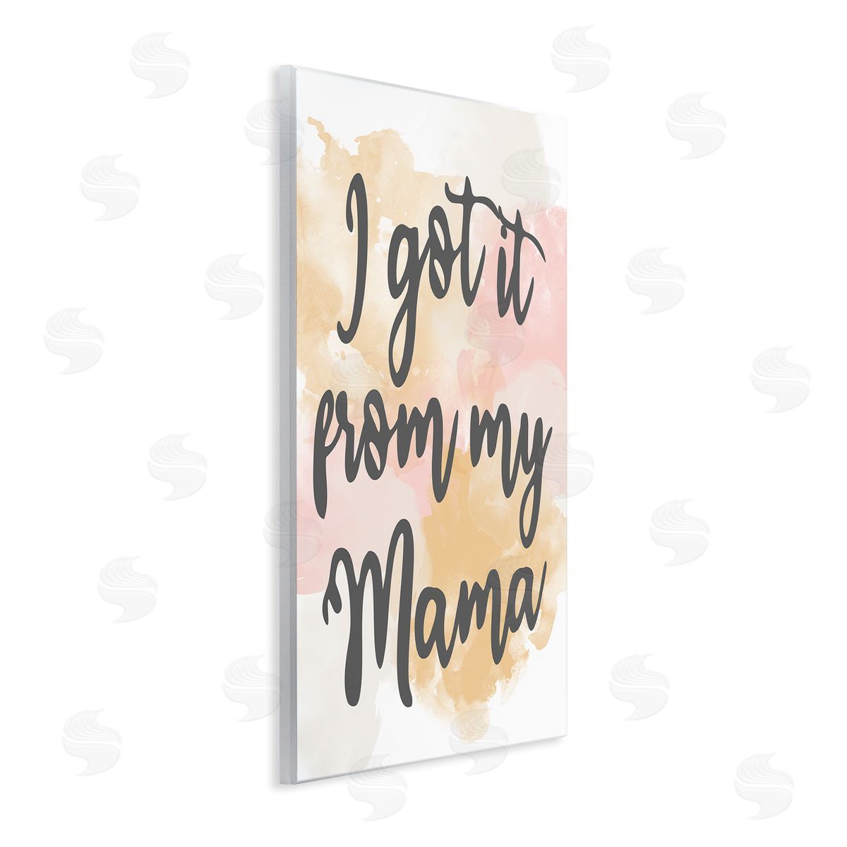 Kim Allen Got It From My Mama Watercolor Effect Calligraphy  Wall Plaque Art Print