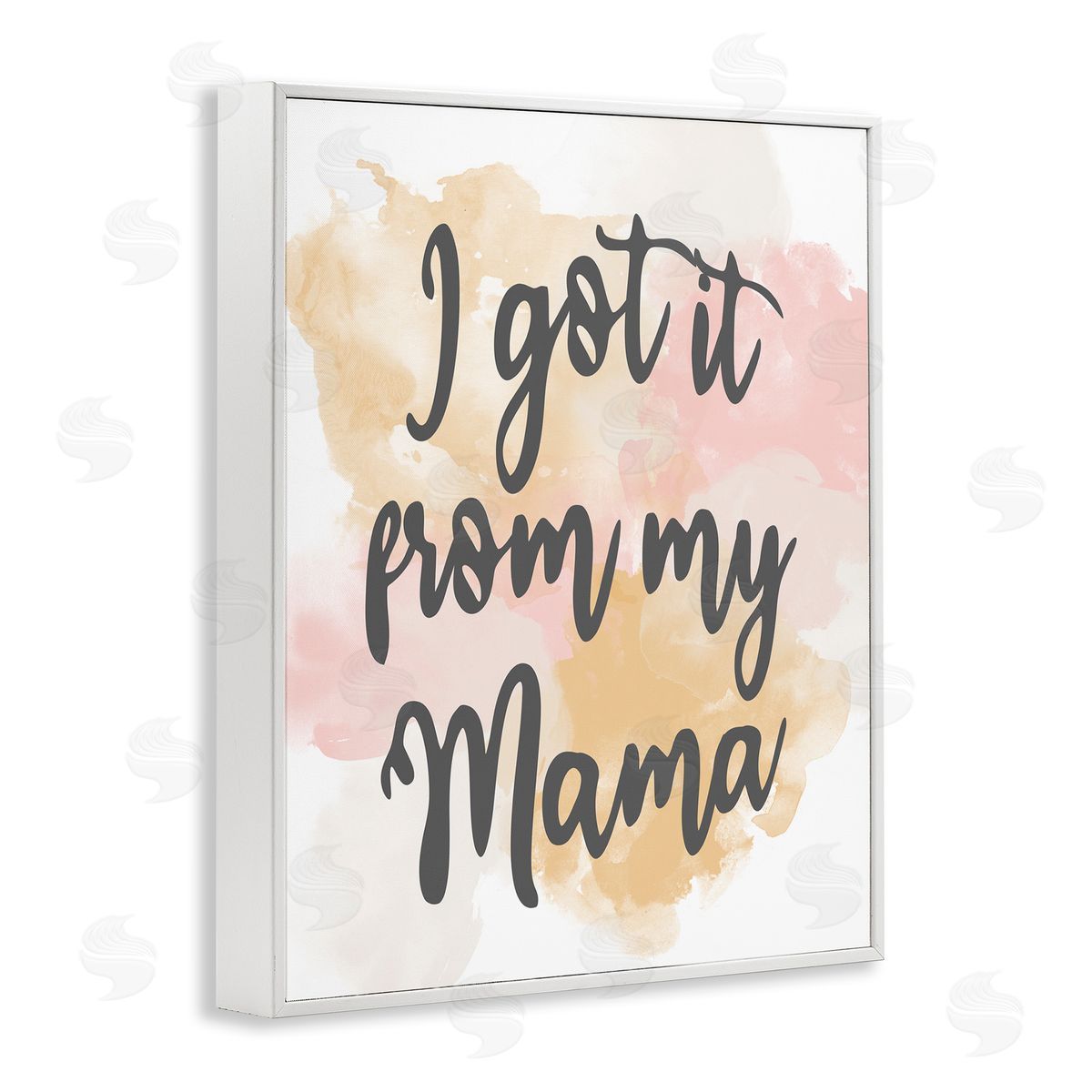 Kim Allen Got It From My Mama Watercolor Effect Calligraphy  White Framed Giclee Wall Art Print