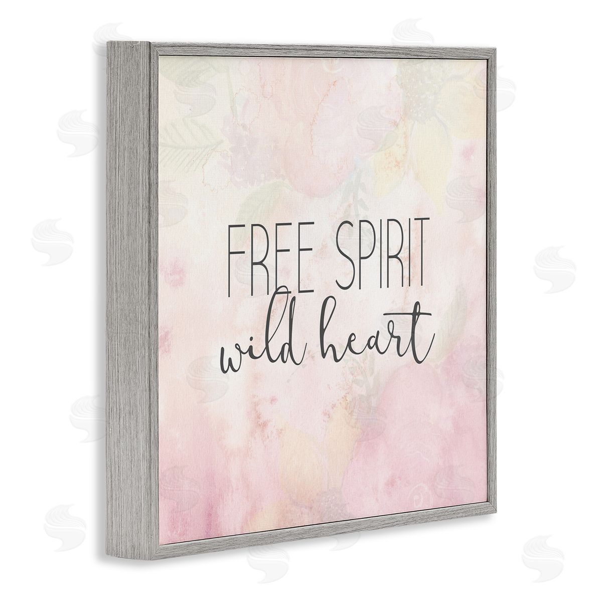 Kim Allen Free Spirit Wild Heart Inspirational Pastel Watercolor  Gray Framed Glicee Wall Art Print
