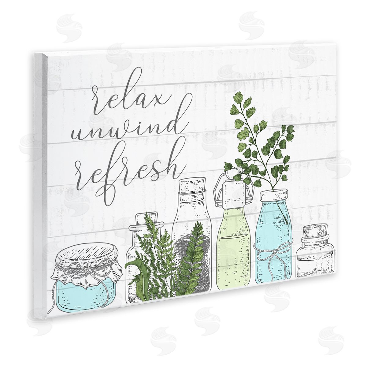 Kim Allen Relax Unwind Refresh Country Herbs Botanicals Jars  Wall Plaque Art Print