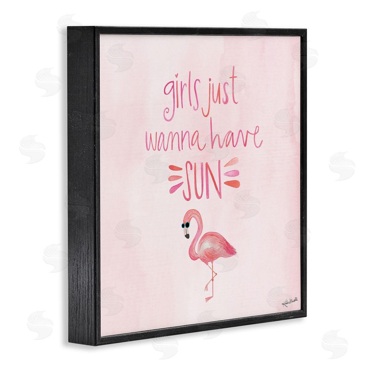 Katie Doucette Girls Just Wanna Have Sun Tropical Summer Phrase  Black Framed Glicee Wall Art Print