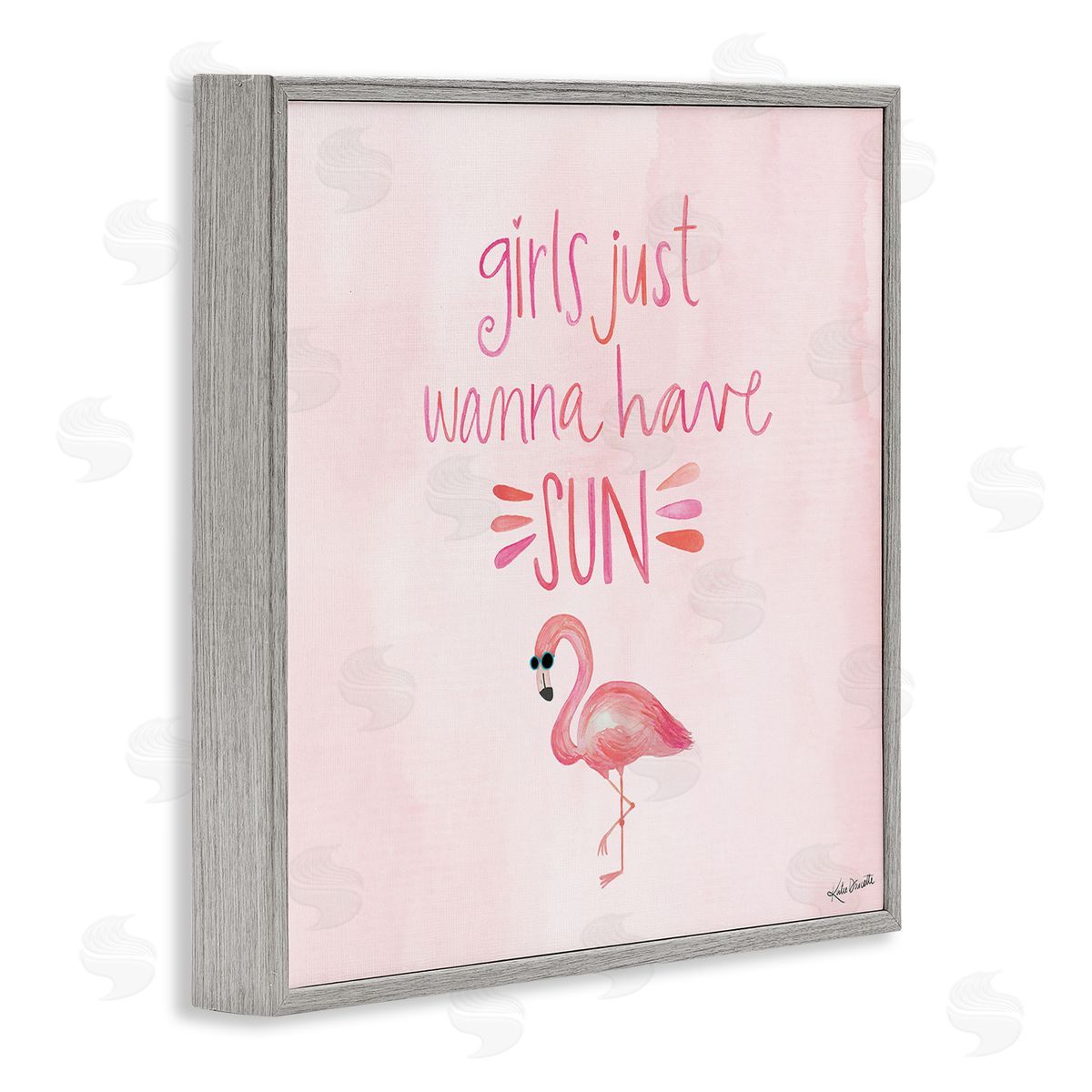 Katie Doucette Girls Just Wanna Have Sun Tropical Summer Phrase  Gray Framed Glicee Wall Art Print