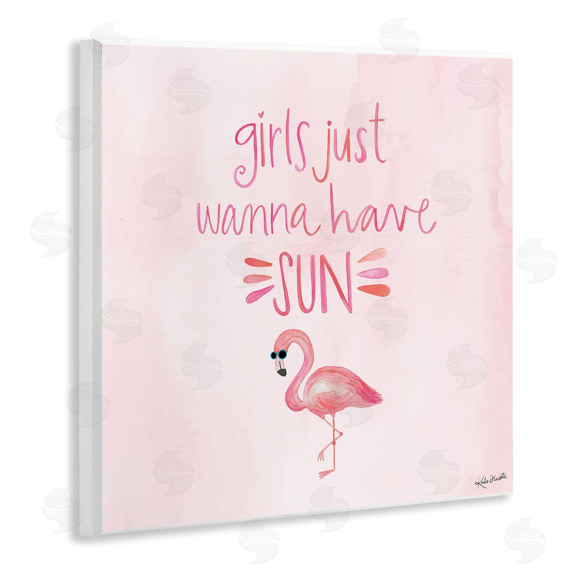 Katie Doucette Girls Just Wanna Have Sun Tropical Summer Phrase  Wooden Wall Plaque Art Print