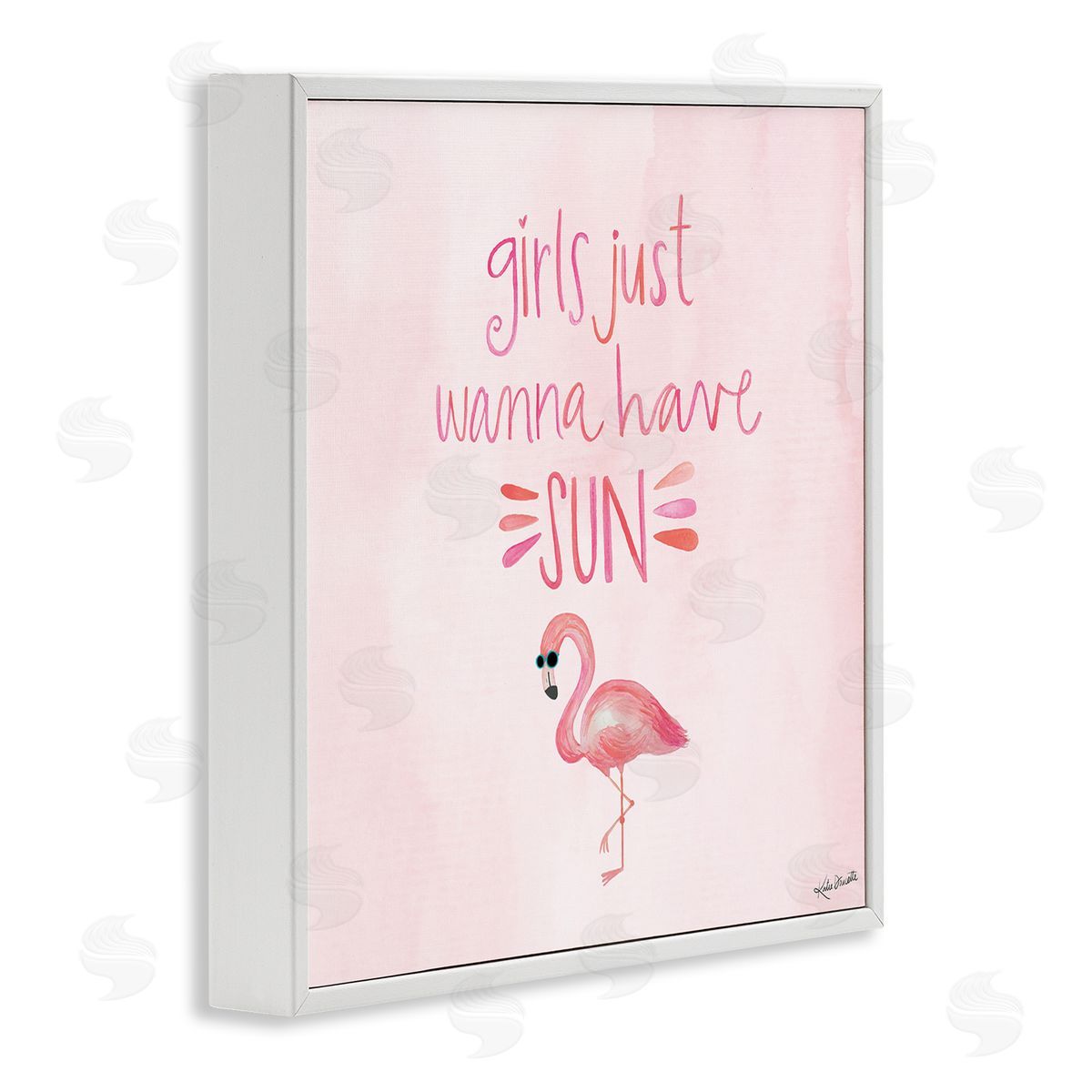 Katie Doucette Girls Just Wanna Have Sun Tropical Summer Phrase  White Framed Glicee Wall Art Print
