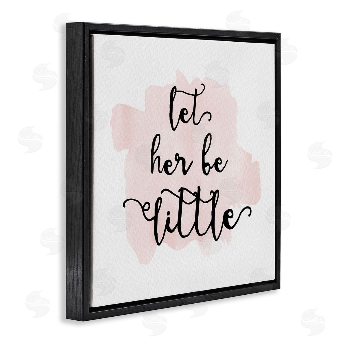 Amy Brinkman Let Her Be Little Nursery Baby Calligraphy  Black Floating Frame Canvas Wall Art Print
