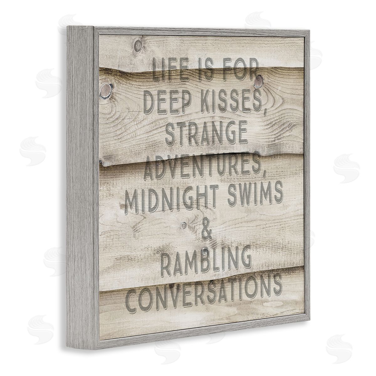 Amy Brinkman Romantic Motivational Typography Phrase Rustic Grain Design  Gray Framed Glicee Wall Art Print