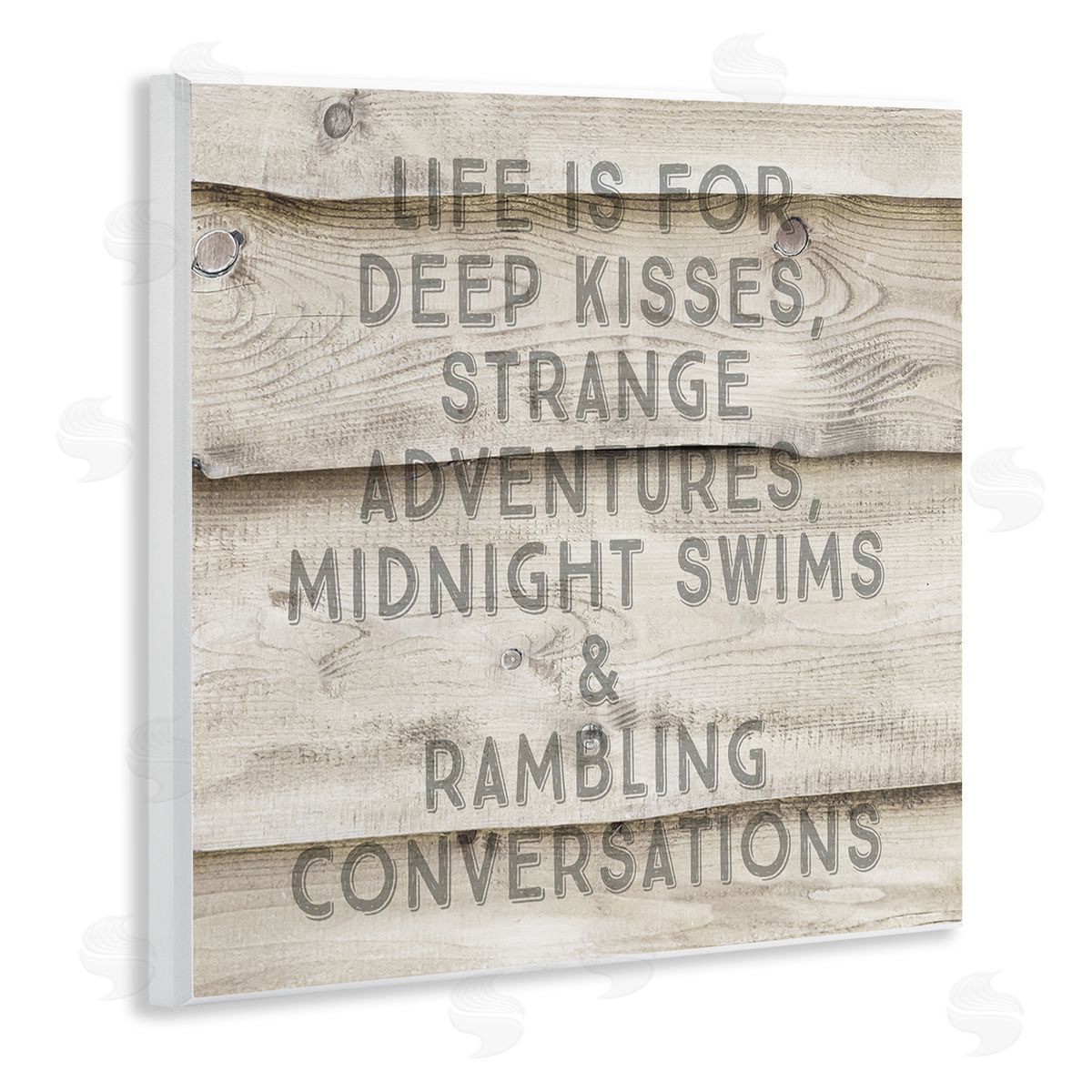 Amy Brinkman Romantic Motivational Typography Phrase Rustic Grain Design  Wooden Wall Plaque Art Print