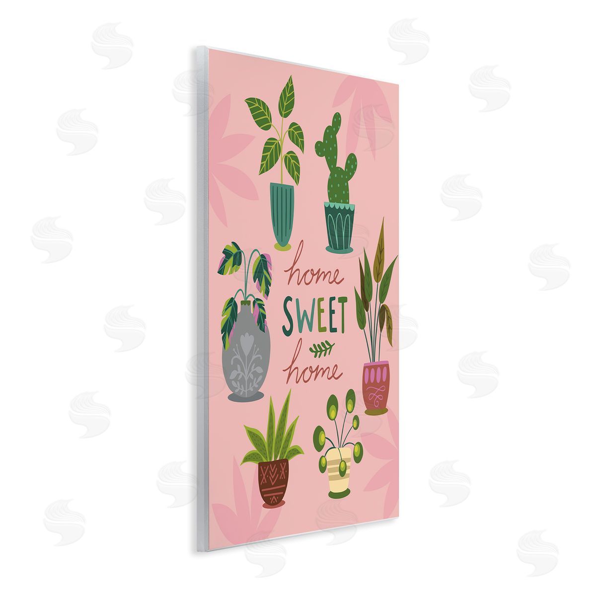 Louise Allens Home Sweet Home Charming Potted House Plants  Wall Plaque Art Print