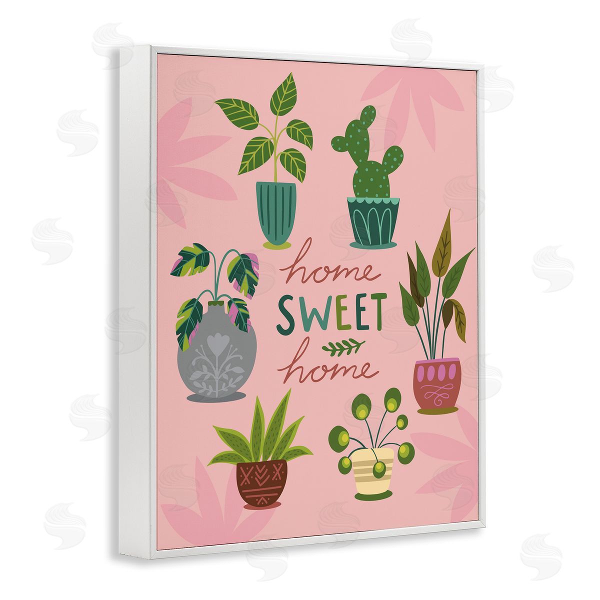 Louise Allens Home Sweet Home Charming Potted House Plants  White Framed Giclee Wall Art Print