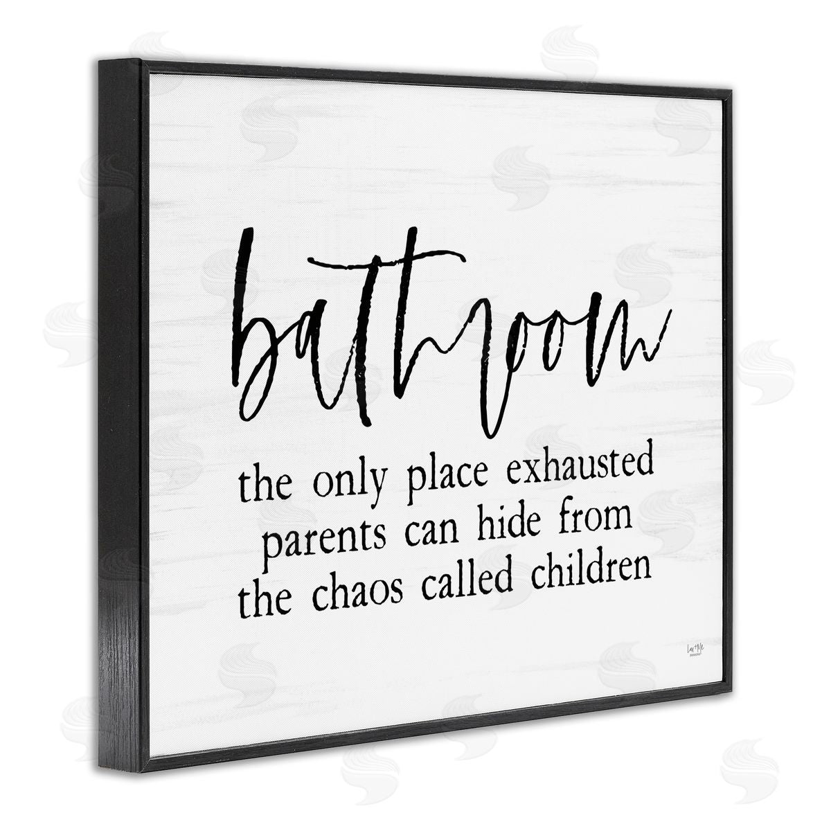 Lux + Mes Humorous Bathroom Family Quote Parents & Children  Black Framed Giclee Wall Art Print