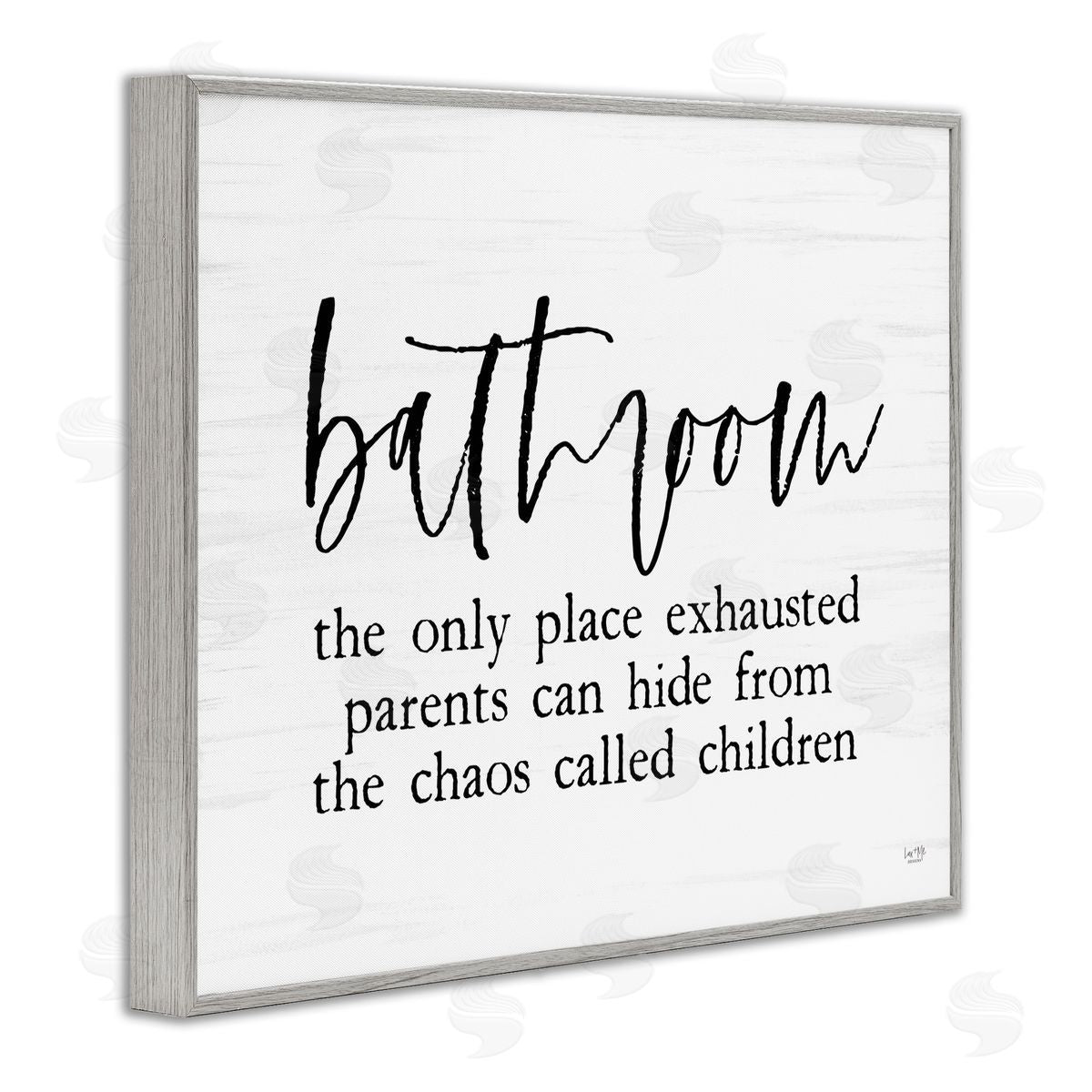 Lux + Mes Humorous Bathroom Family Quote Parents & Children  Gray Framed Giclee Wall Art Print