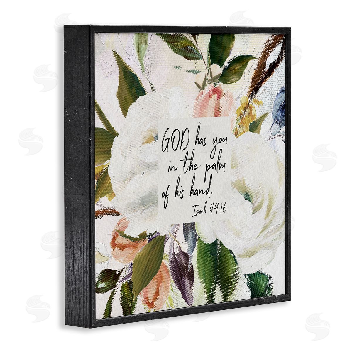 Amy Brinkman Palm Of His Hand Religious Calligraphy Traditional Blossom Black Framed Glicee Wall Art Print