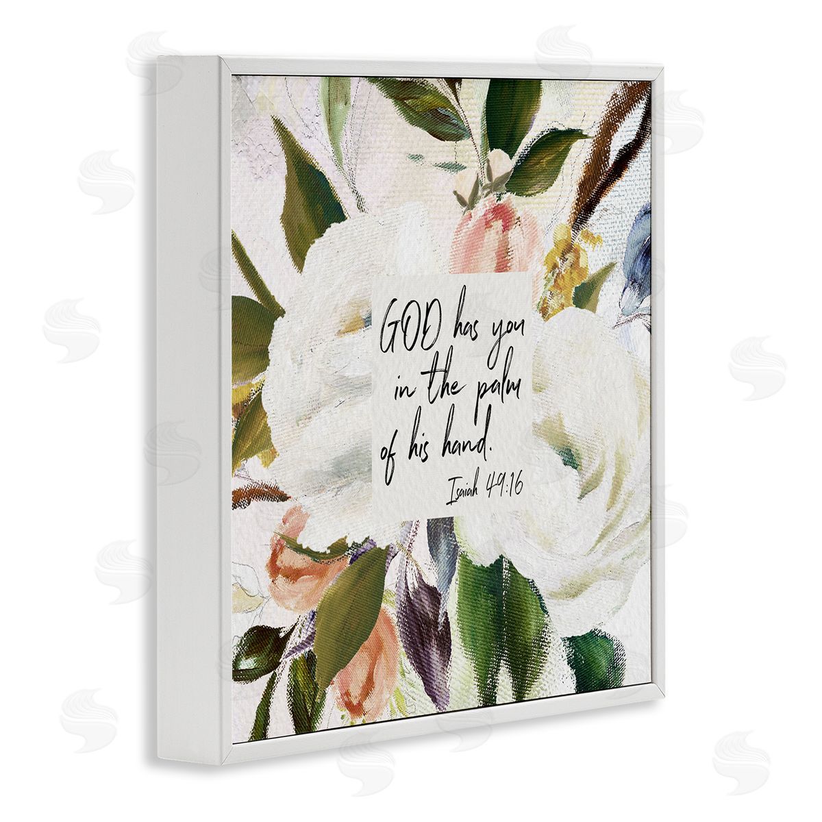 Amy Brinkman Palm Of His Hand Religious Calligraphy Traditional Blossom White Framed Glicee Wall Art Print