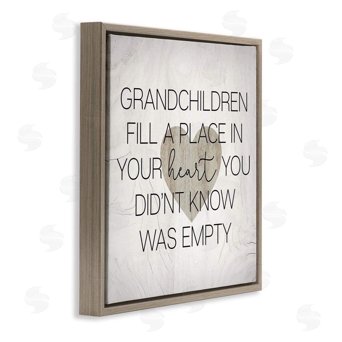 Heartwarming Grandchildren Phrase Brown Floating Frame Canvas Wall Art, Home Decor by Stupell Studio