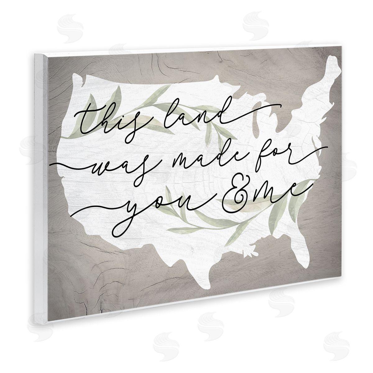 Stupell Studio Rustic Americana Cursive Typography Quote USA Map  Wall Plaque Art Print