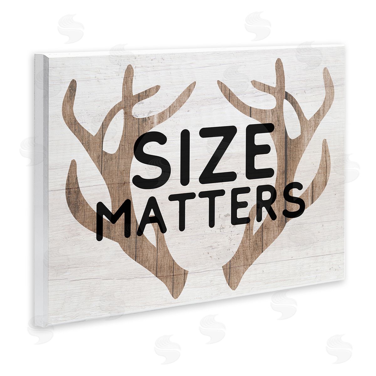 Stupell Studio Size Matters Funny Antlers Rustic Camping Typography  Wall Plaque Art Print