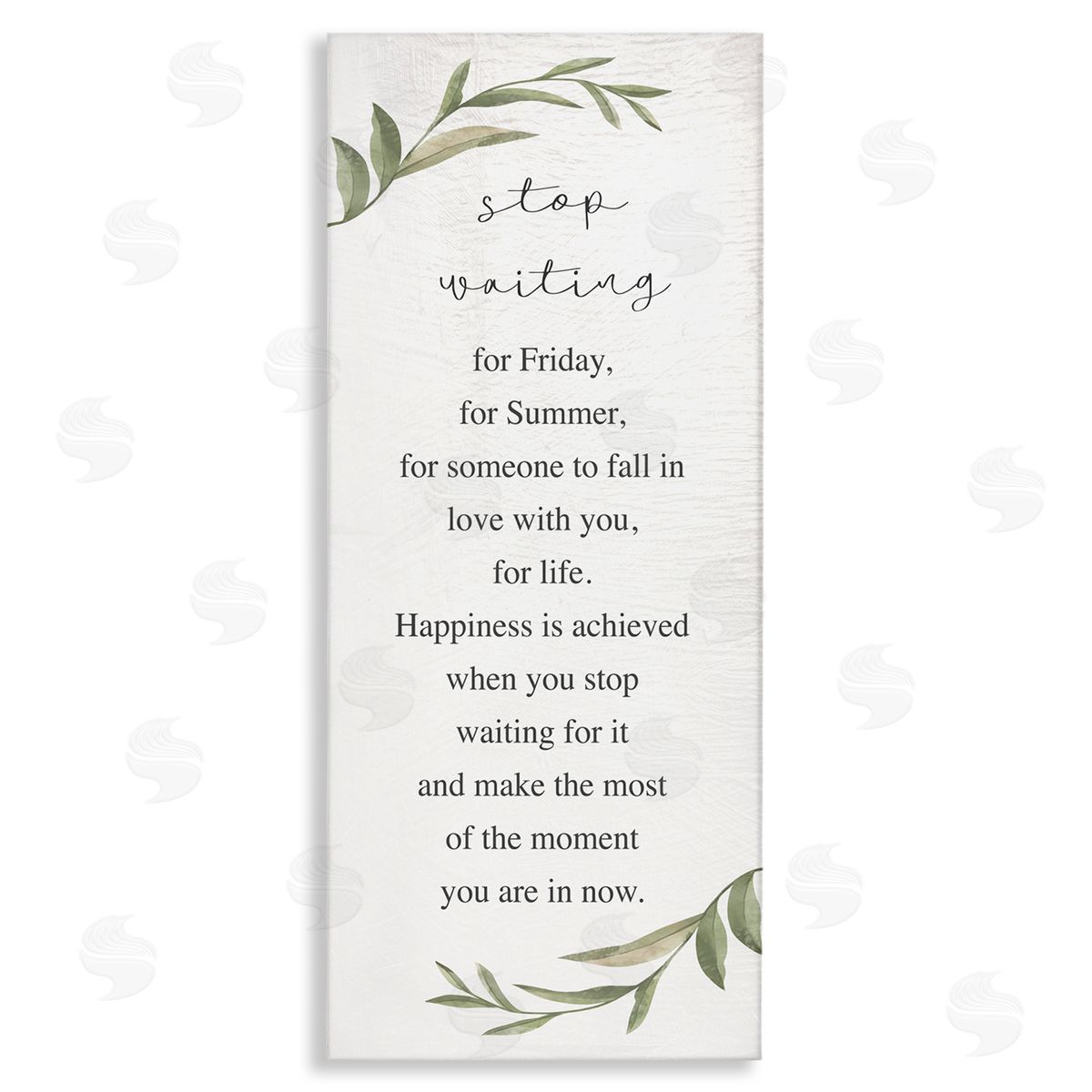 Stupell Studio Stop Waiting Inspirational Text Sign Botanical Border 