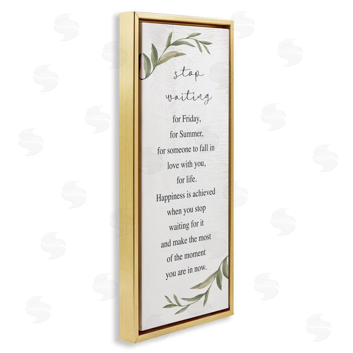Stupell Studio Stop Waiting Inspirational Text Sign Botanical Border 