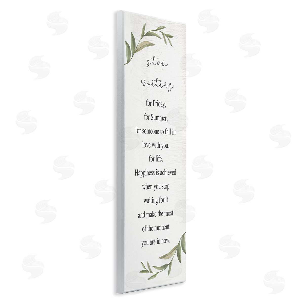 Stupell Studio Stop Waiting Inspirational Text Sign Botanical Border 