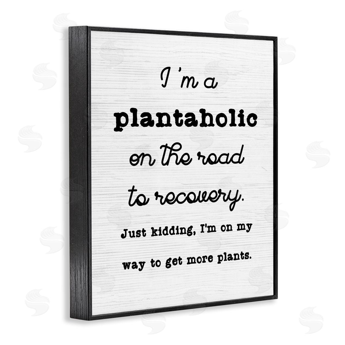 Stupell Studio Witty Plantaholic Sign Fun Plant Parent Typography  Black Framed Giclee Wall Art Print