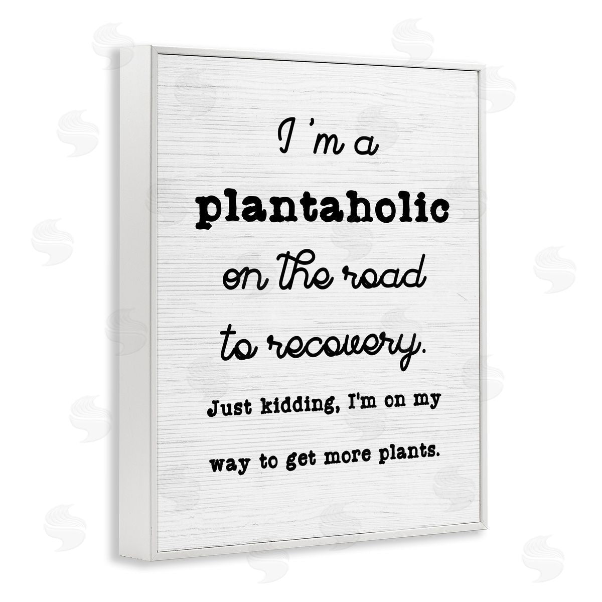 Stupell Studio Witty Plantaholic Sign Fun Plant Parent Typography  White Framed Giclee Wall Art Print