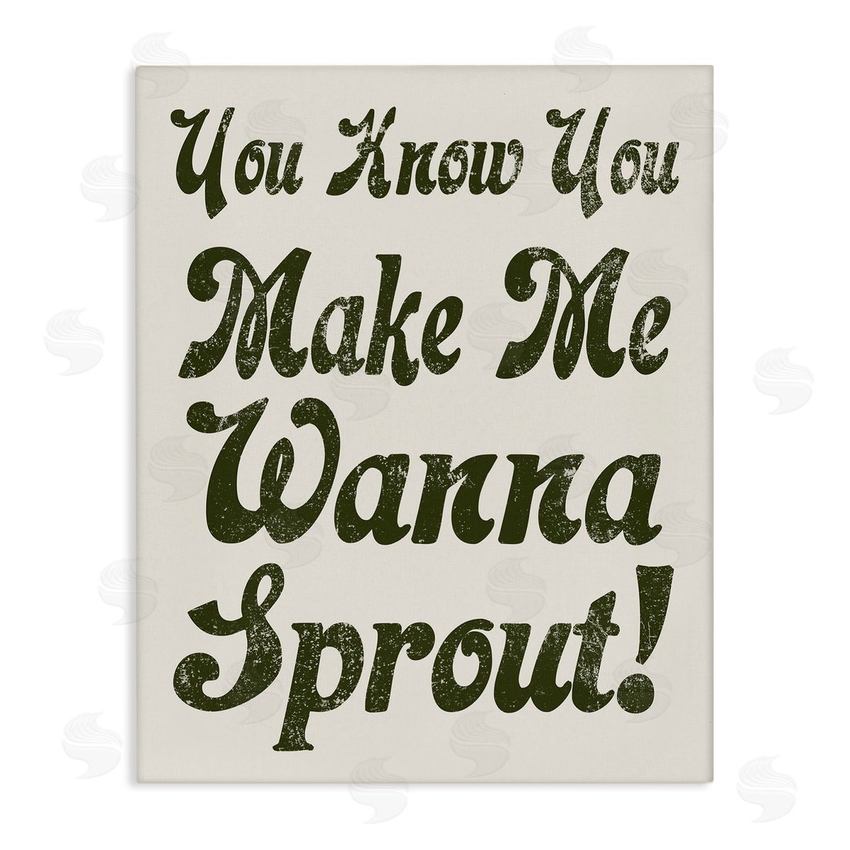 Stupell Studio Make Me Wanna Sprout Retro Gardener Typography  Stretched Canvas Wall Art Print