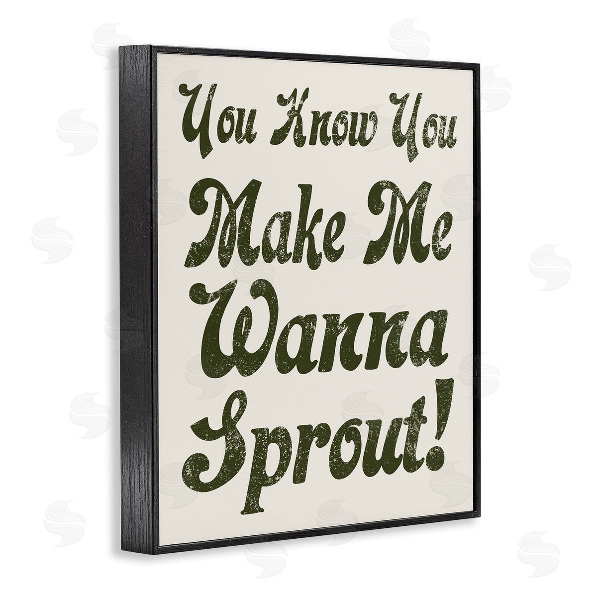 Stupell Studio Make Me Wanna Sprout Retro Gardener Typography  Black Framed Giclee Wall Art Print