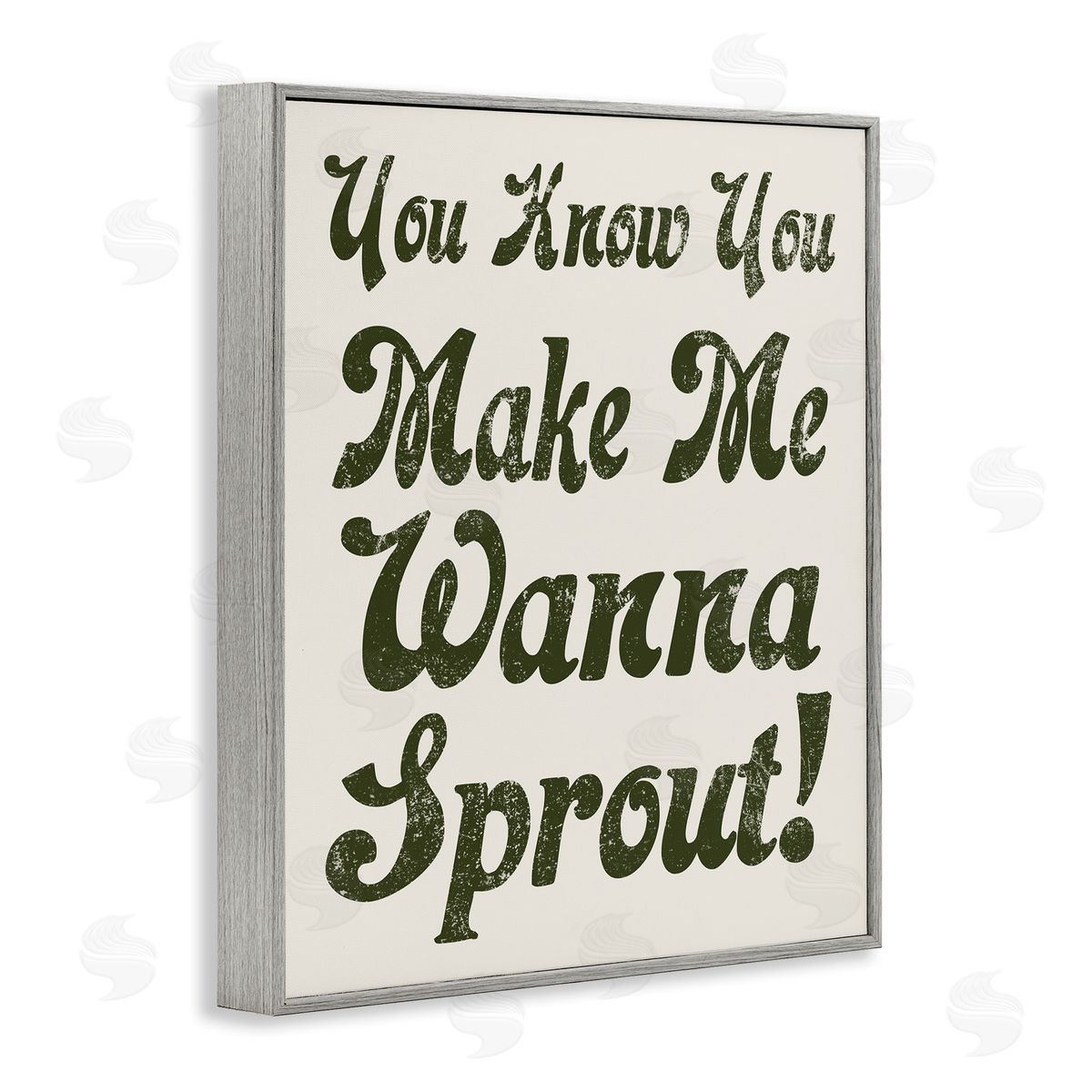 Stupell Studio Make Me Wanna Sprout Retro Gardener Typography  Gray Framed Giclee Wall Art Print