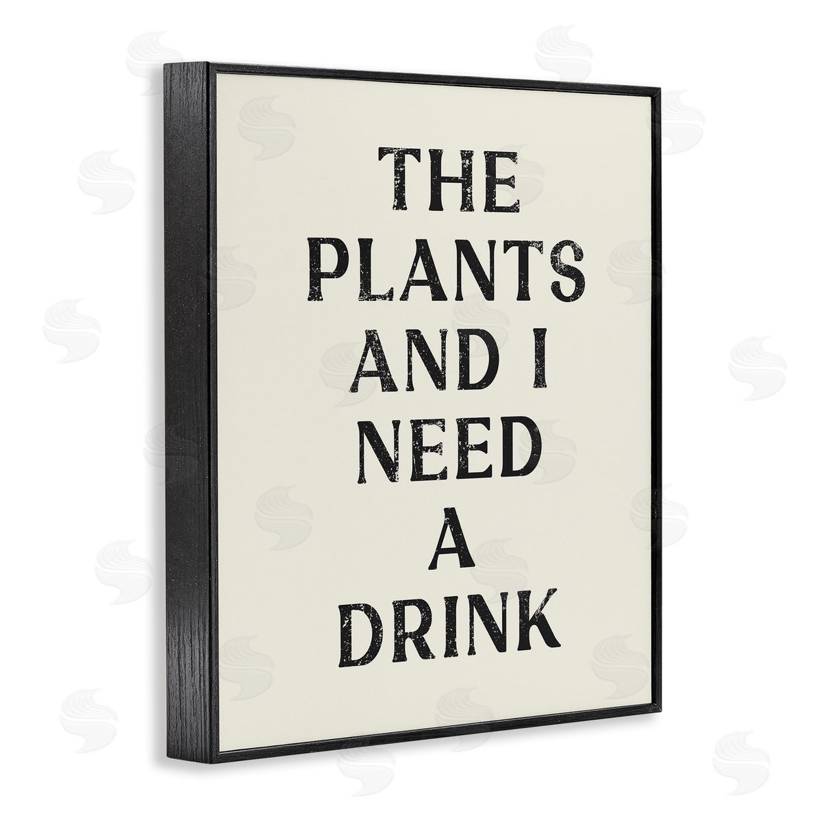 Stupell Studio Need a Drink Humorous Plant Parent Weathered Text Black Framed Giclee Wall Art Print