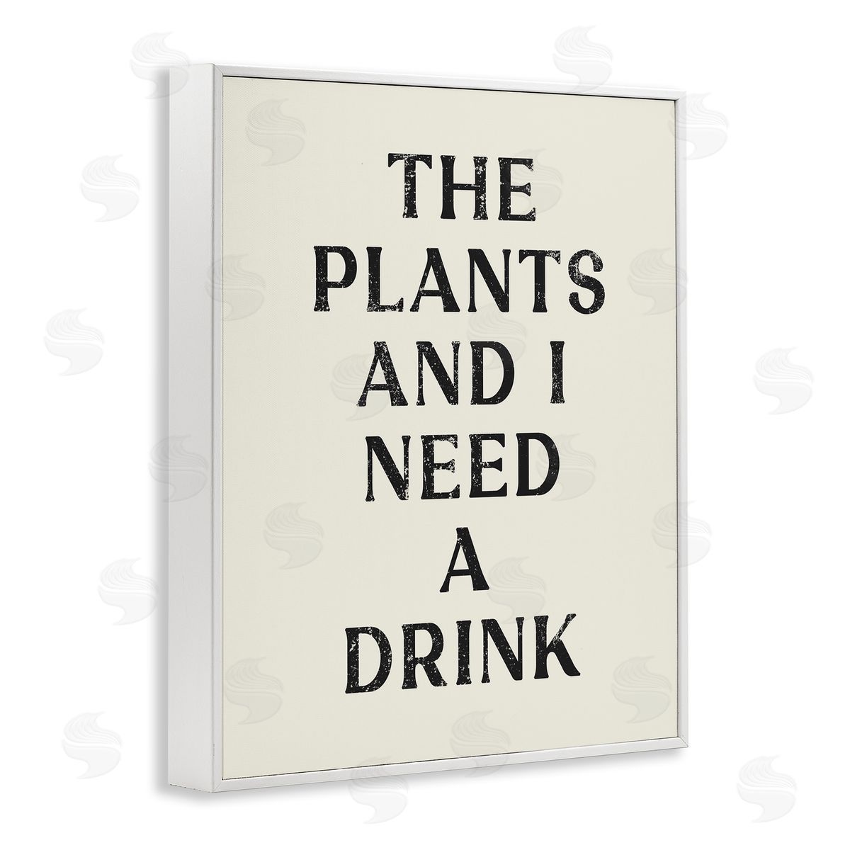 Stupell Studio Need a Drink Humorous Plant Parent Weathered Text White Framed Giclee Wall Art Print