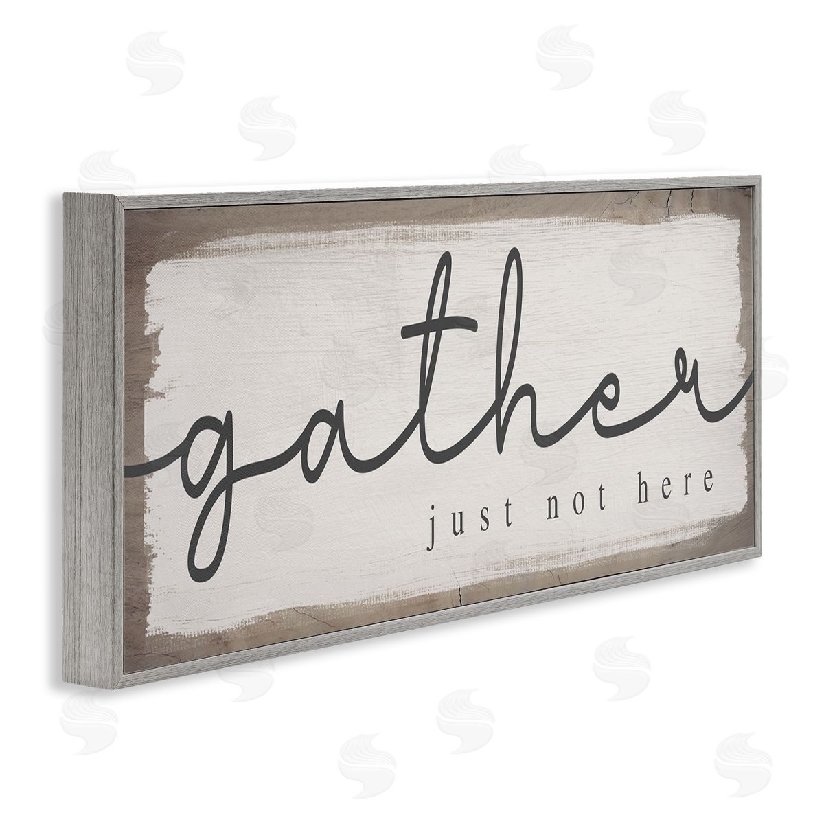 Stupell Studio Gather Just Not Here Playful Calligraphy Phrase