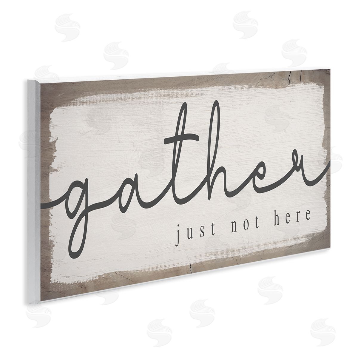 Stupell Studio Gather Just Not Here Playful Calligraphy Phrase