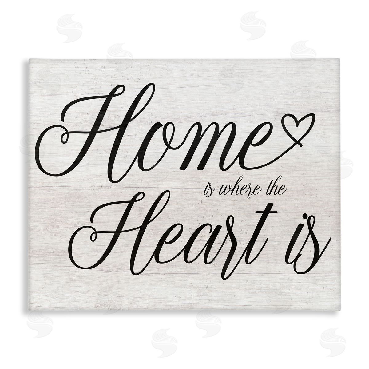 Stupell Studio Heart & Home Fancy Script Phrase Typography  Stretched Canvas Wall Art Print