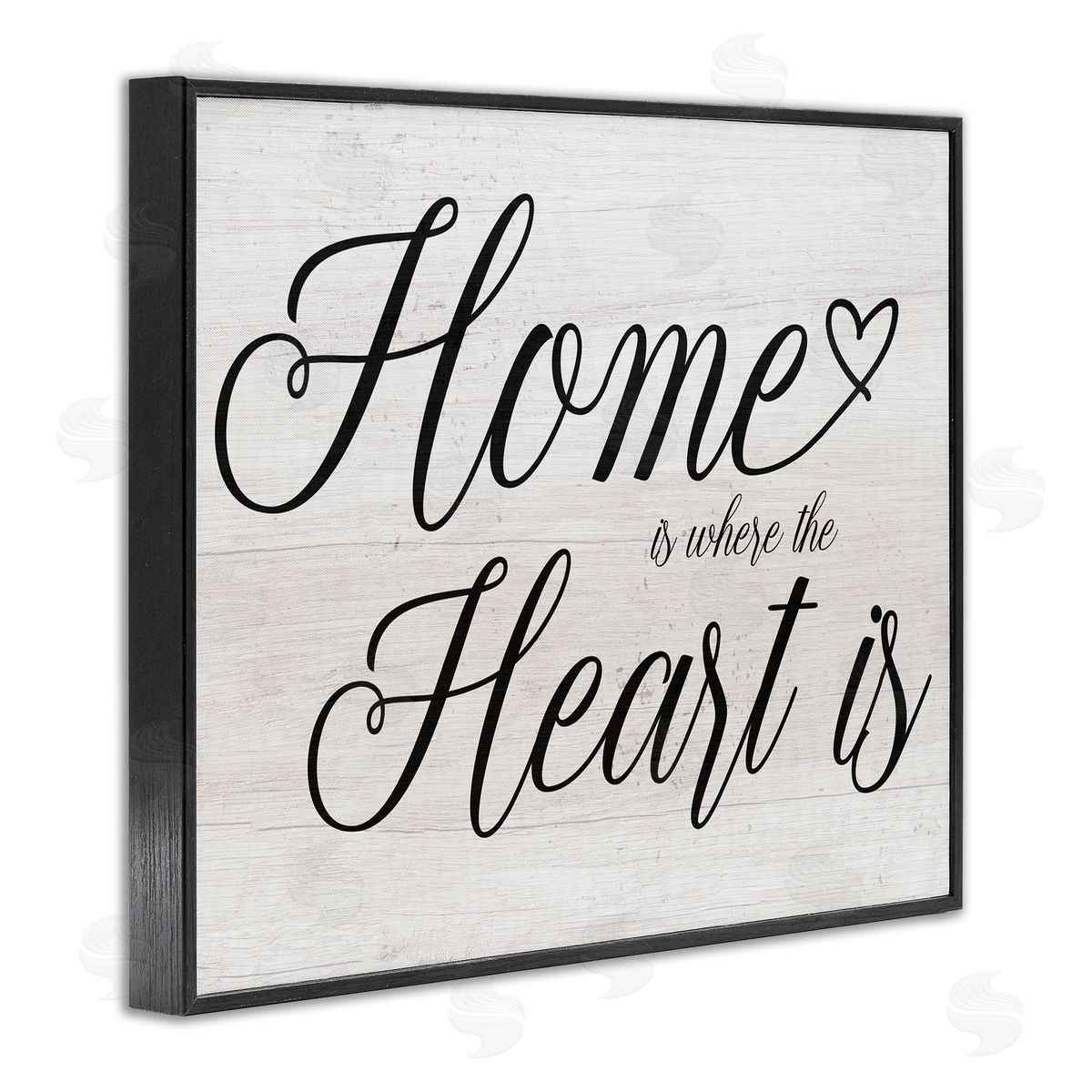 Stupell Studio Heart & Home Fancy Script Phrase Typography  Black Framed Giclee Wall Art Print