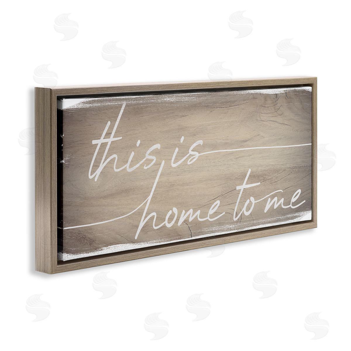 Stupell Studio Home To Me Rustic Grain Pattern Cursive Phrase