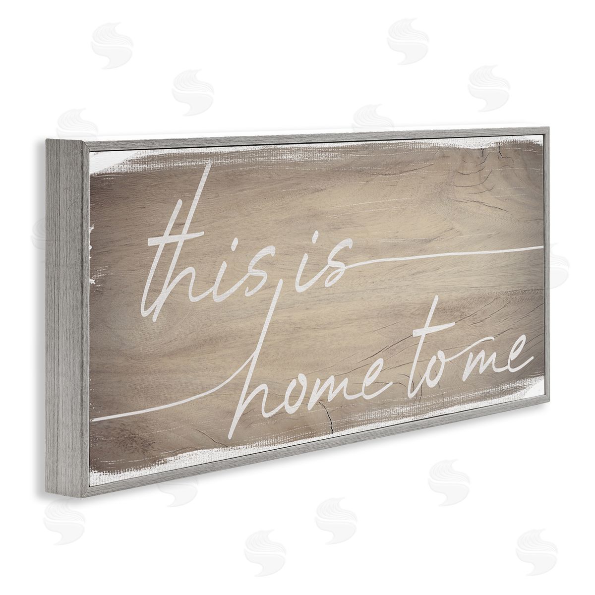 Stupell Studio Home To Me Rustic Grain Pattern Cursive Phrase