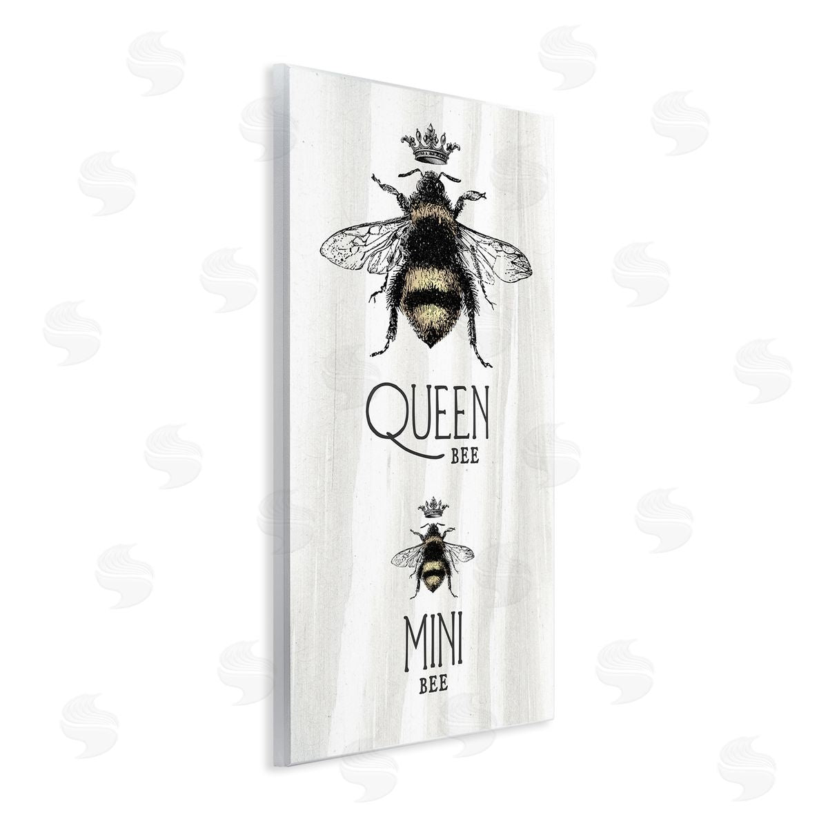 Stupell Studio Queen & Mini Bee Crowned Bumblebees Mother Daughter  Wall Plaque Art Print
